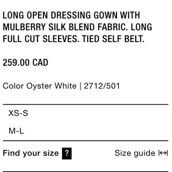 New Zara Mulberry Silk Long Belted White Robe M/L - Picture 13 of 13